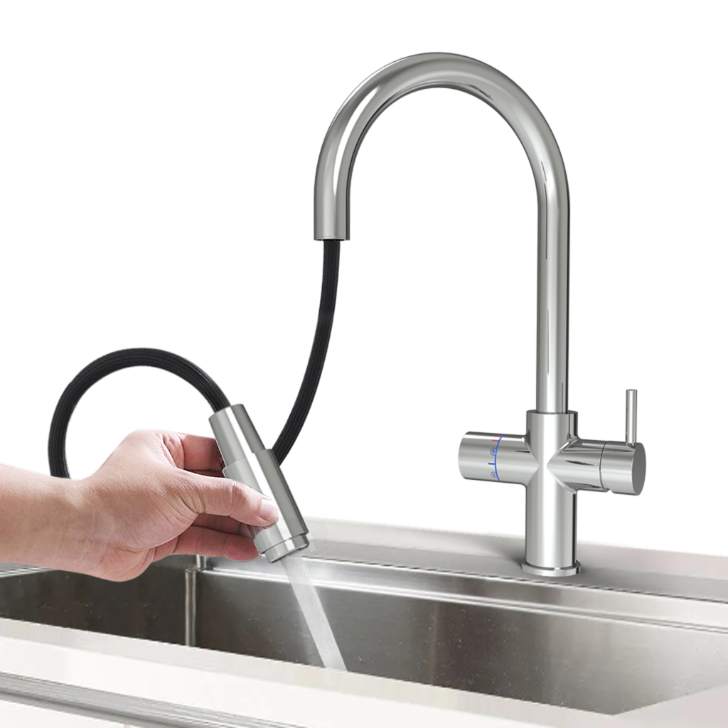 FLOW5 Aquarello 5-Way Tap – Hot, Cold, and Sparkling Water Dispenser in Black Finish